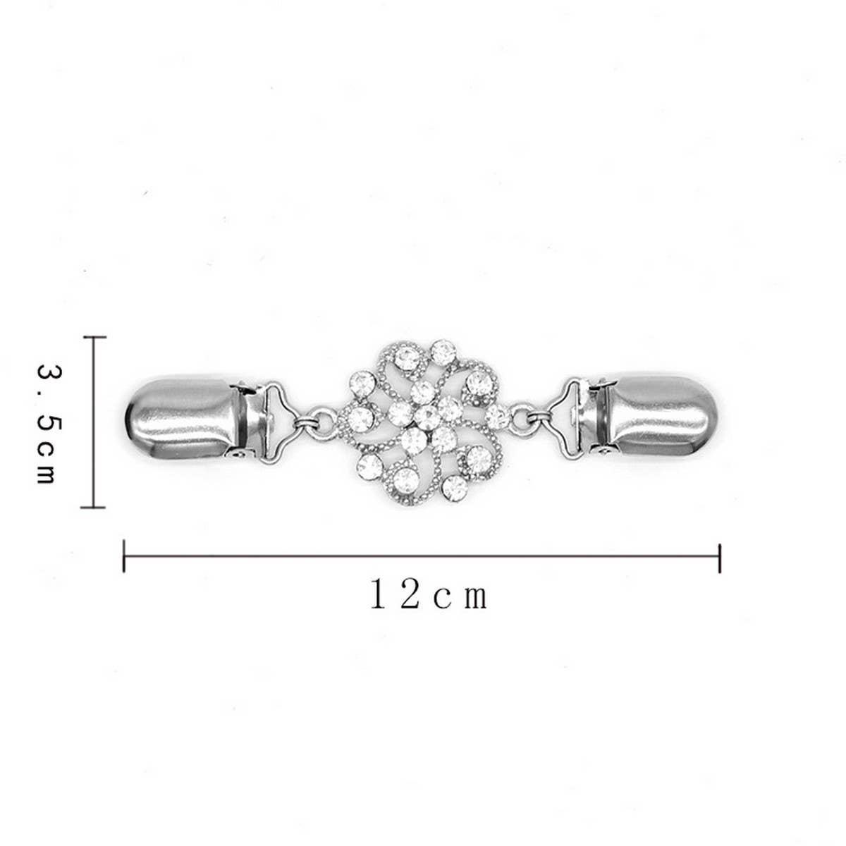 NEW WEDDING PLATINUM DIAMOND SHAWL CLIP_CWMM2200