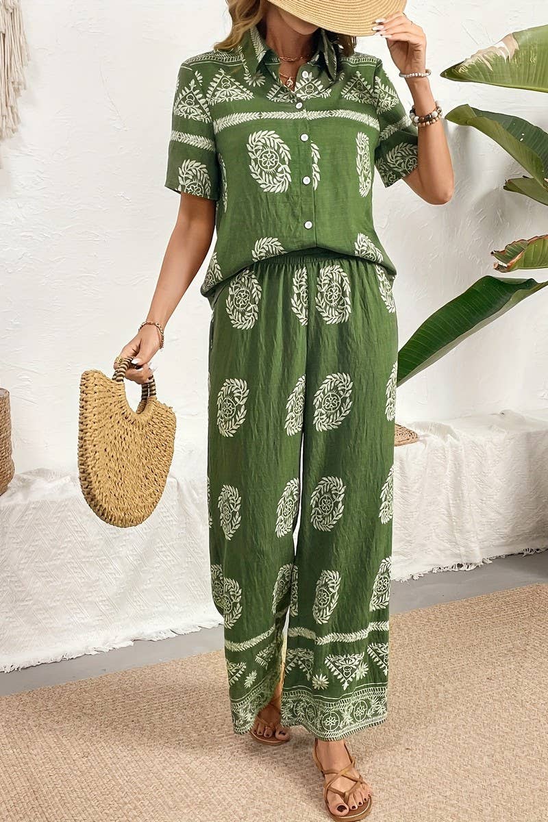 CWSTB2161_LIGHTWEIGHT PRINTED SHIRT & WIDE-LEG PANTS SET