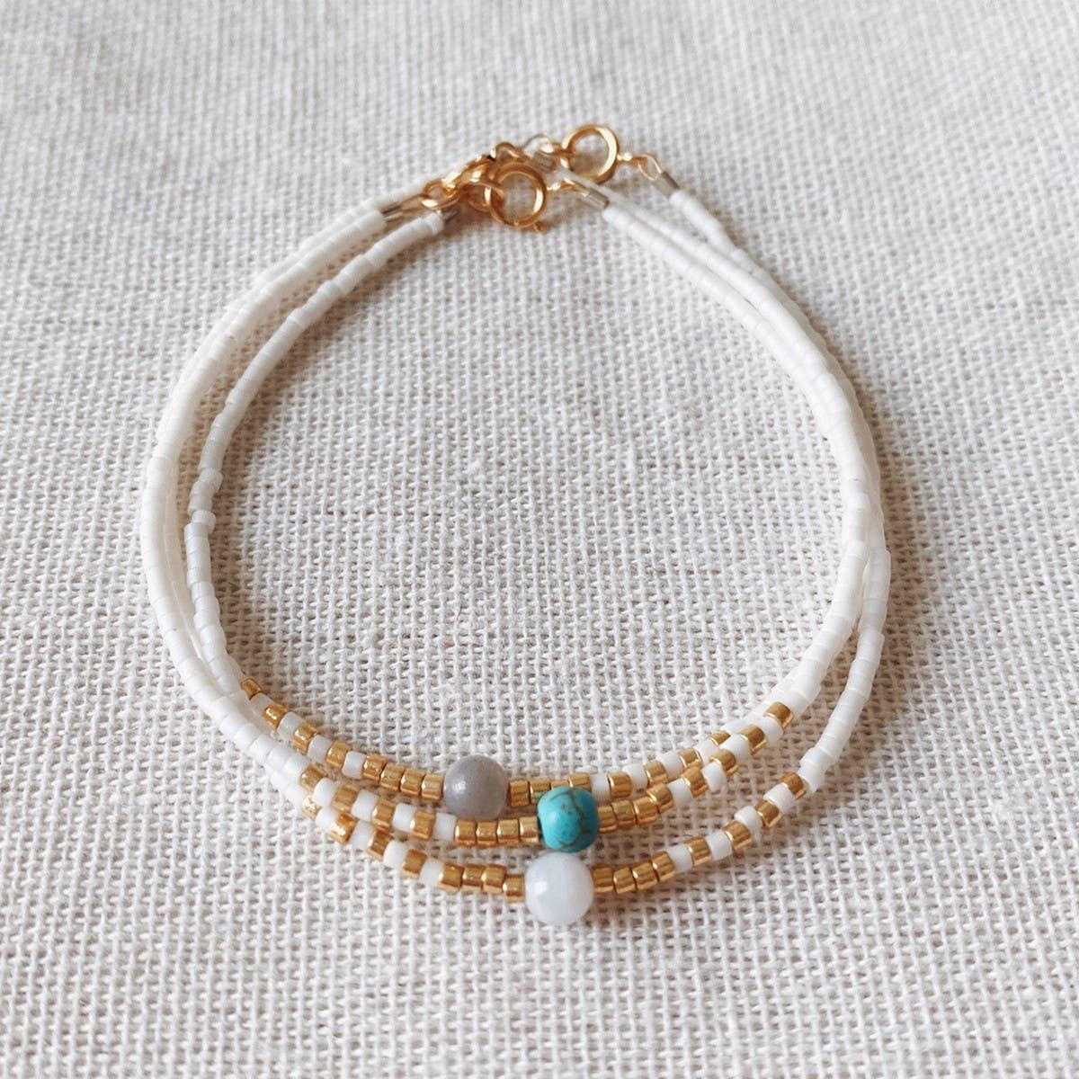 4MM POLISHED SEMI-PRECIOUS STONE BRACELET_CWMM3885