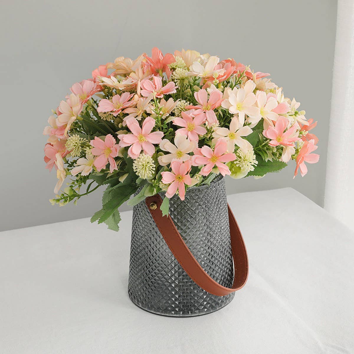 Faux 10-Head Daisy Bouquet for Living Room Decor