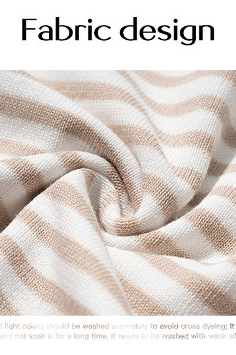 CWOSWL2129_CASUAL ROUND NECK STRIPED KNITTED SWEATER