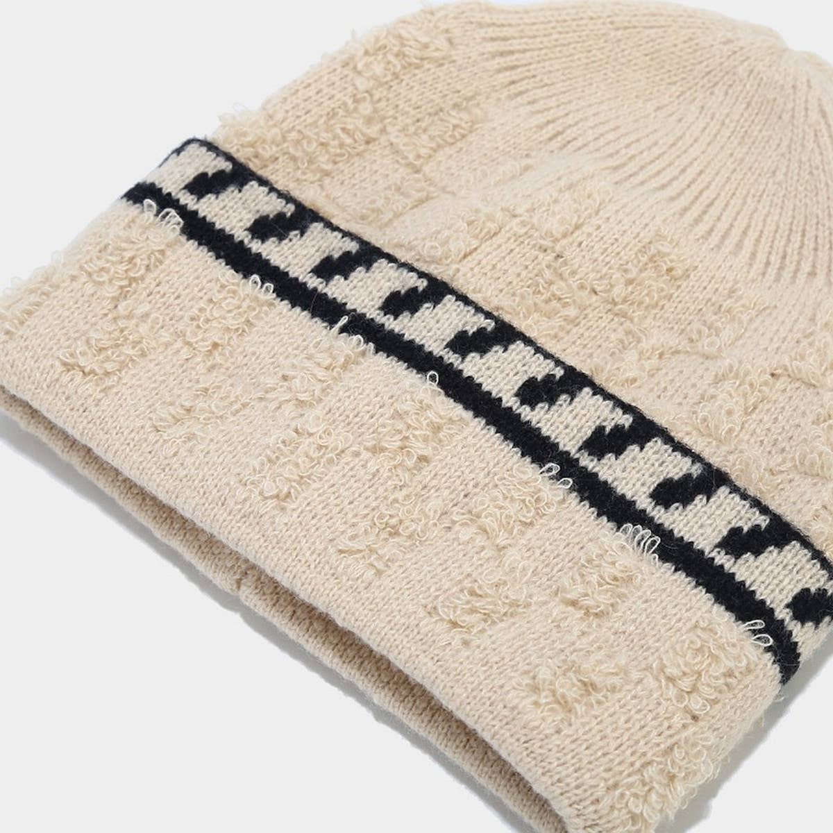WARM AND WINDPROOF STITCHING PLUSH KNITTED HAT_CWAH1603