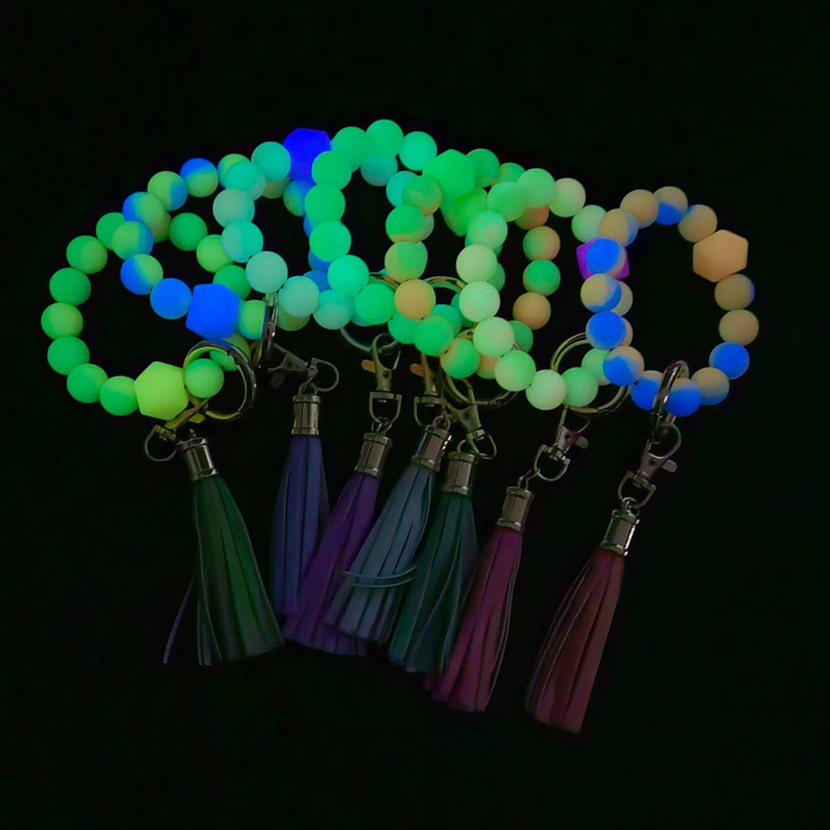 Glowinthedark Halloween Keychain Silicone Bracelet_CWAB5098