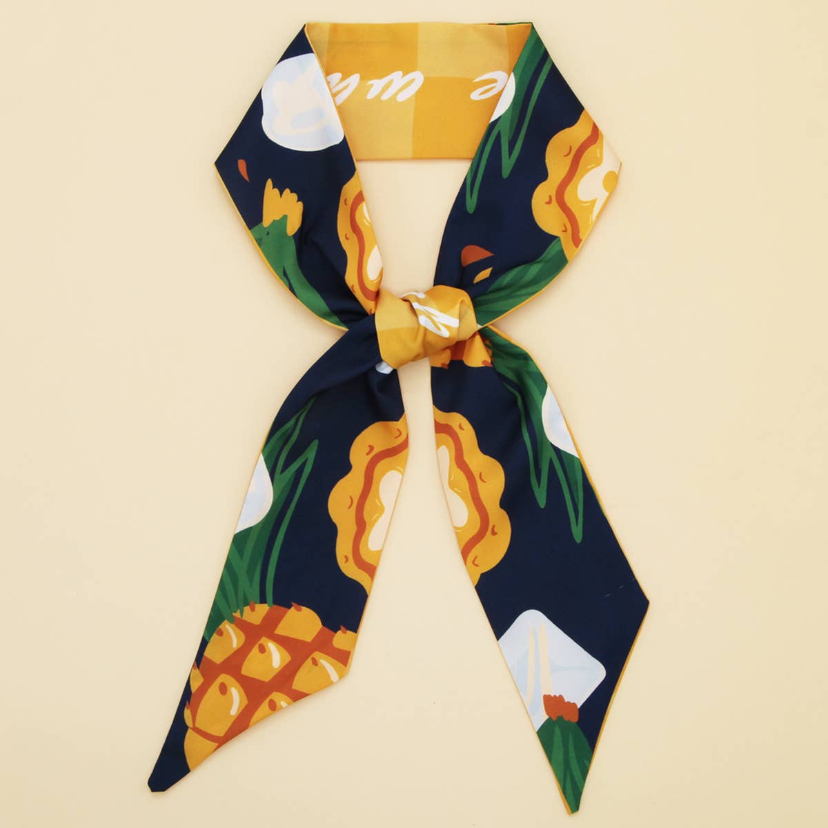 Letter Floral Skinny Scarf ? Hair Bow & Bag Ribbon