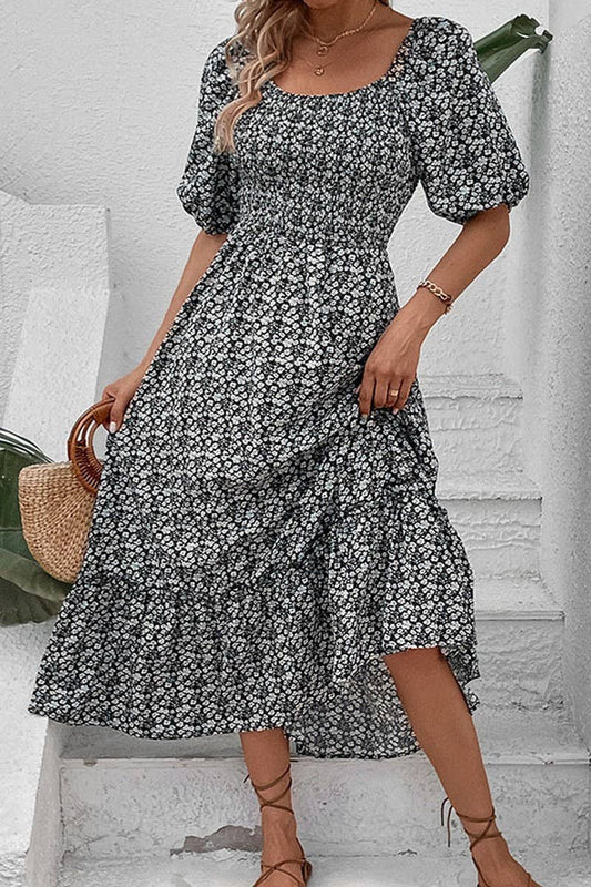 FLORAL VINTAGE ELEGANT DRESS_CWDSD2683