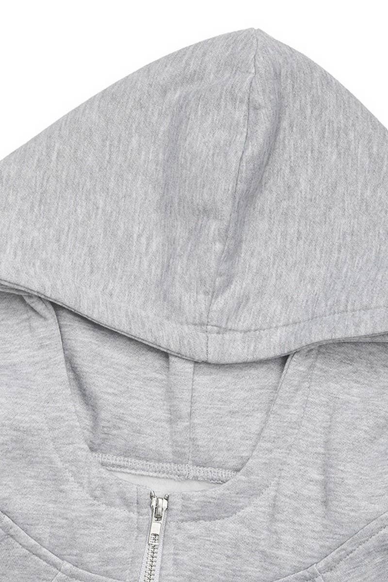CWOHOL0787_SOLID COLOR THICKENED HOODED SWEATSHIRT