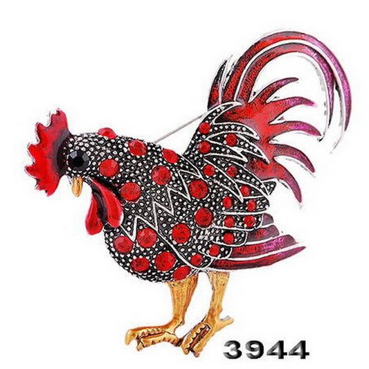 CWAJE2569_CREATIVE CARTOON ANIMAL ROOSTER BROOCH