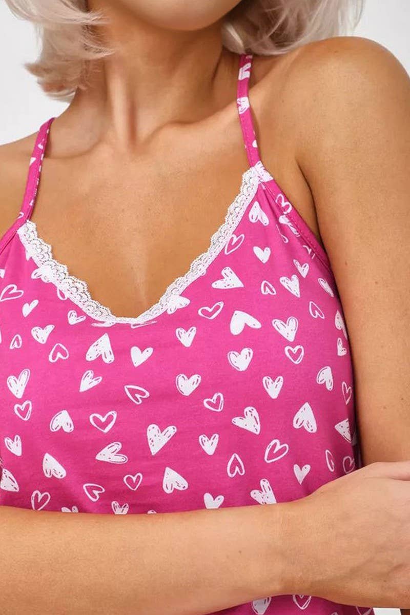 CWSBSSL0108_SUMMER COMFORTABLE SUSPENDER SHORTS PAJAMA SET