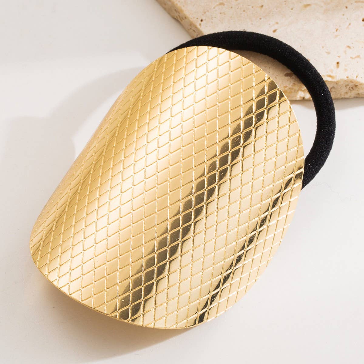 Chic Metallic Hair Ring with Minimalist Design_CWAHA6235