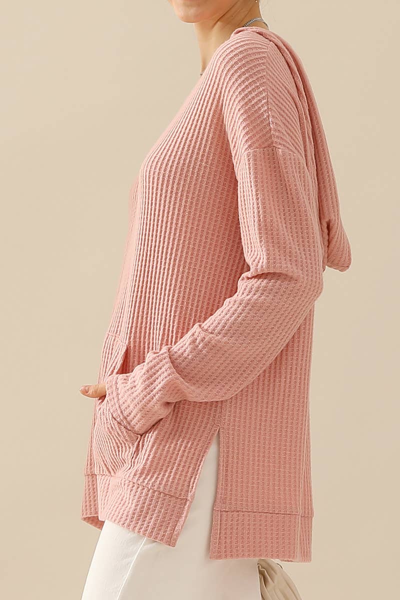 CWTTL1096_HOODIE AND POCKET PULLOVER V NECK SWEATER KNIT TO