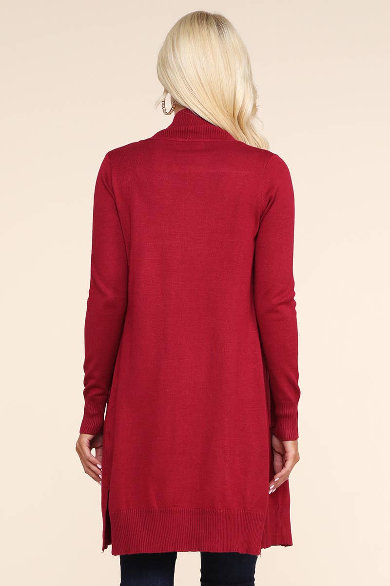 AWOCAL311_LONG SLEEVE OPEN FRONT CARDIGAN WITH SIDE POCKETS