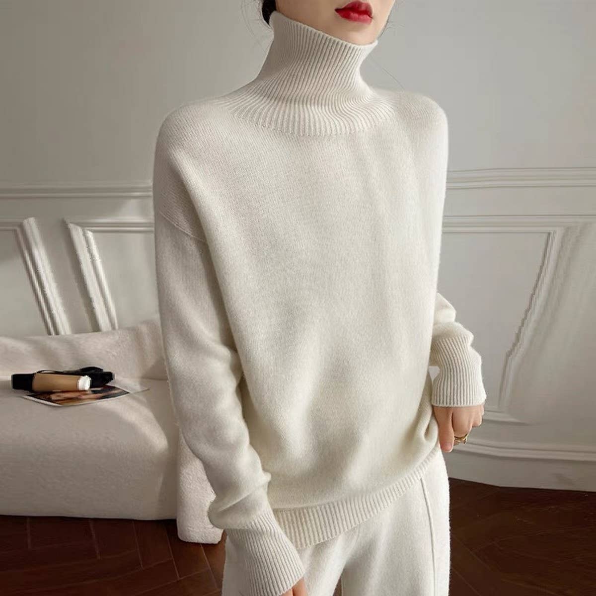 Women's Thick Knit Turtleneck Sweater