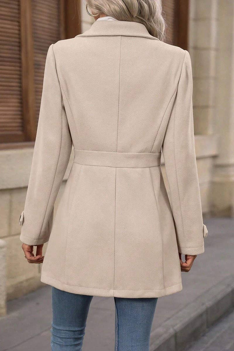 CWOCO00230_SOLID COLOR LAPEL WOOLEN SUIT SLIM COAT