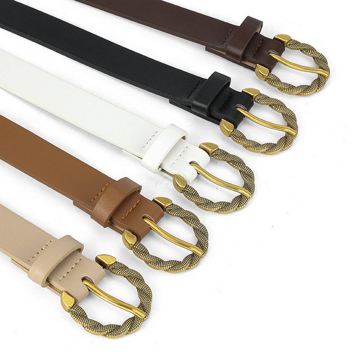 VINTAGE SNAKE ROUND PIN BUCKLE BELT_CWABE0611