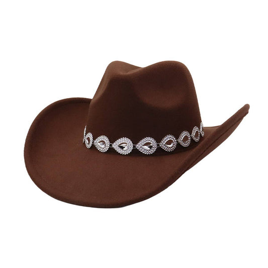 New Autumn Winter Western Ethnic Wide Brim Hat_CWAH04476