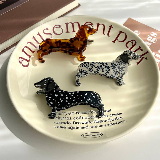 Dachshund Dog Acetate Hair Claw Clip for Girls