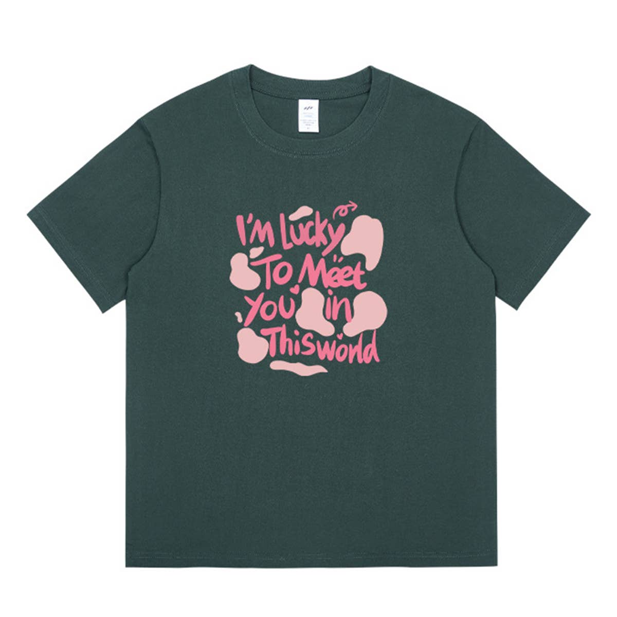 CWTTS0925_ROUND NECK LOOSE MONOGRAM PRINT SHORT SLEEVE