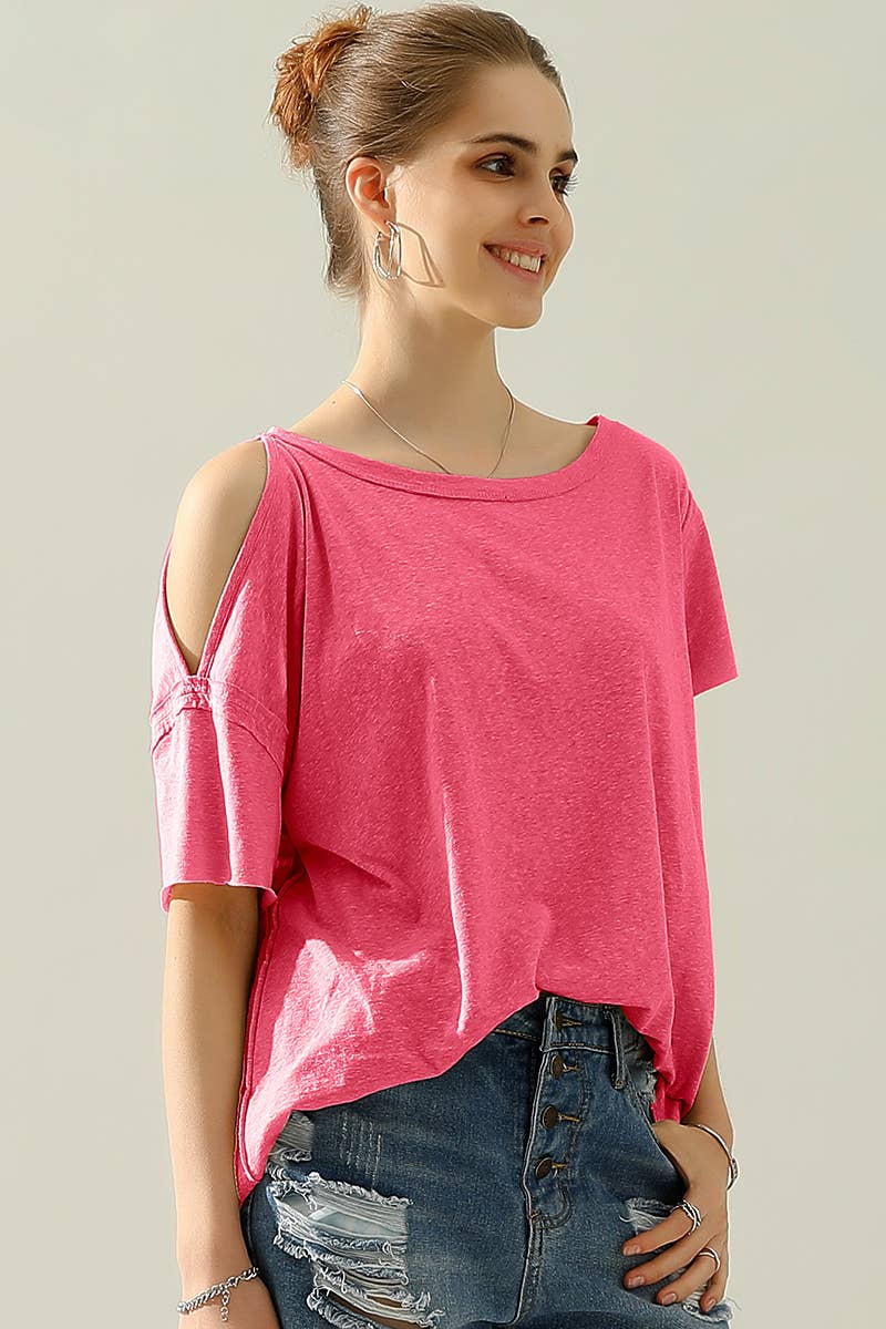 CWTTS702_Casual solid color crew neck top