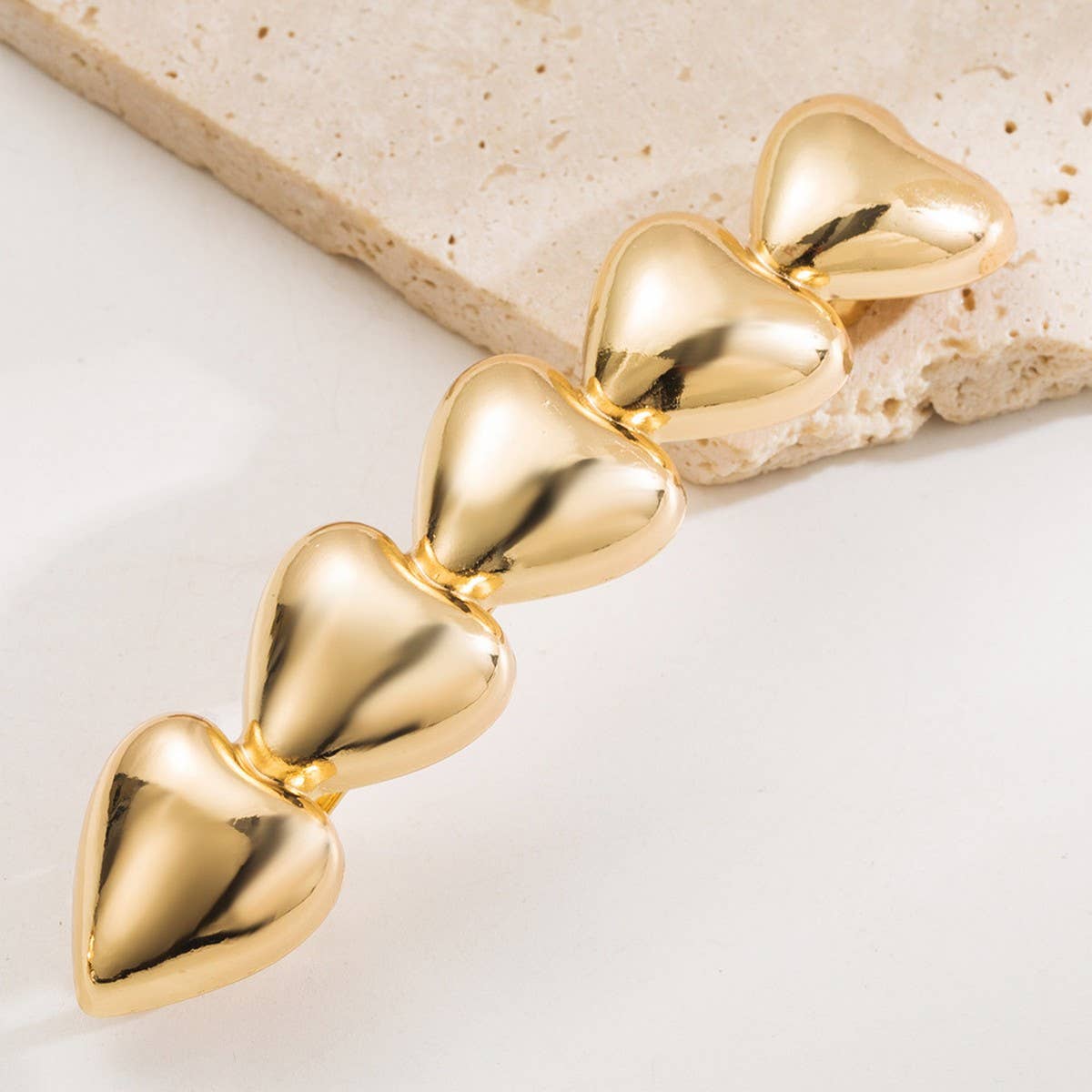 Minimalist Metal Heart Leaf Shell Ponytail Clip