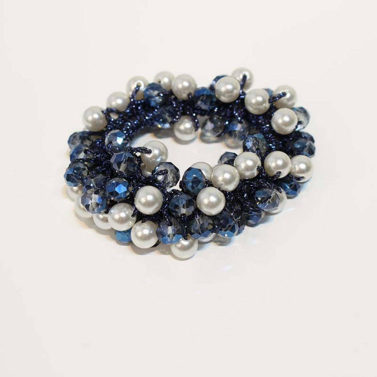 Boho Crystal Pearl Beaded Hair Tie Cute Girl Band_CWAHA6779