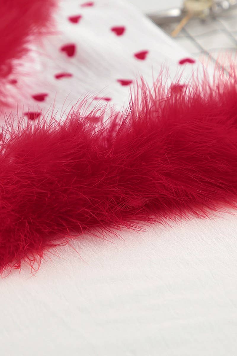 CWSPJ0385_COTTON HEART PRINT PAJAMAS TWO PIECE SET