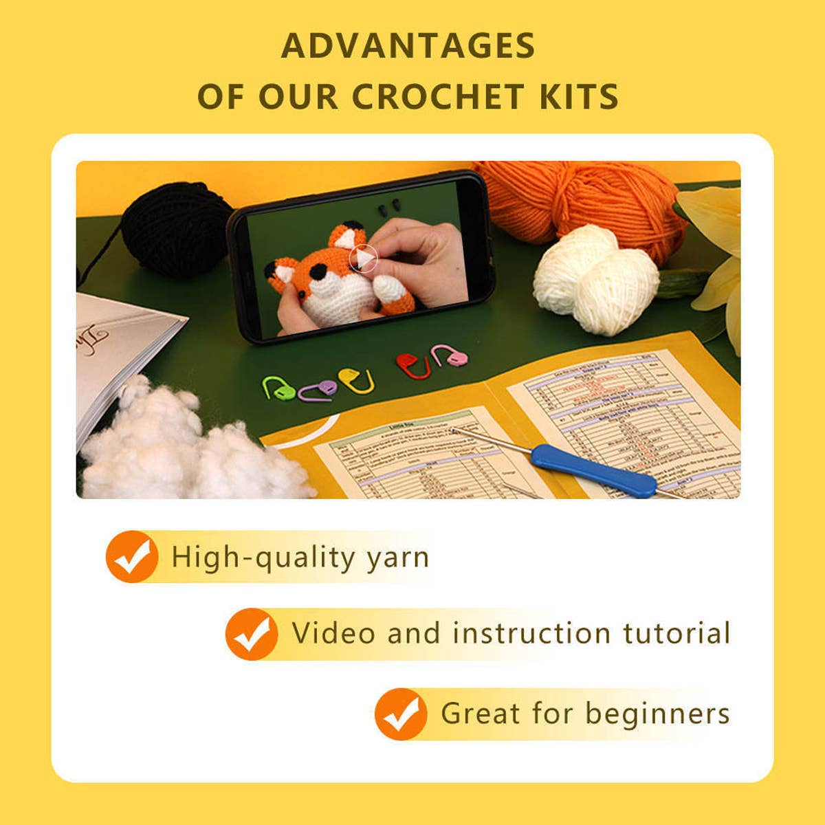 HANDMADE DIY DOLL CROCHET MATERIAL PACKAGE