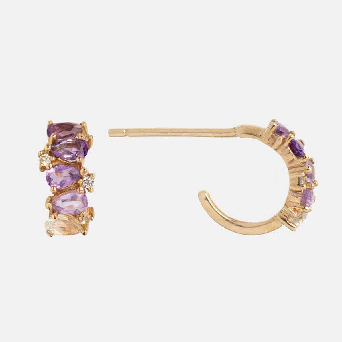 Colorful gradient birthday stone earrings