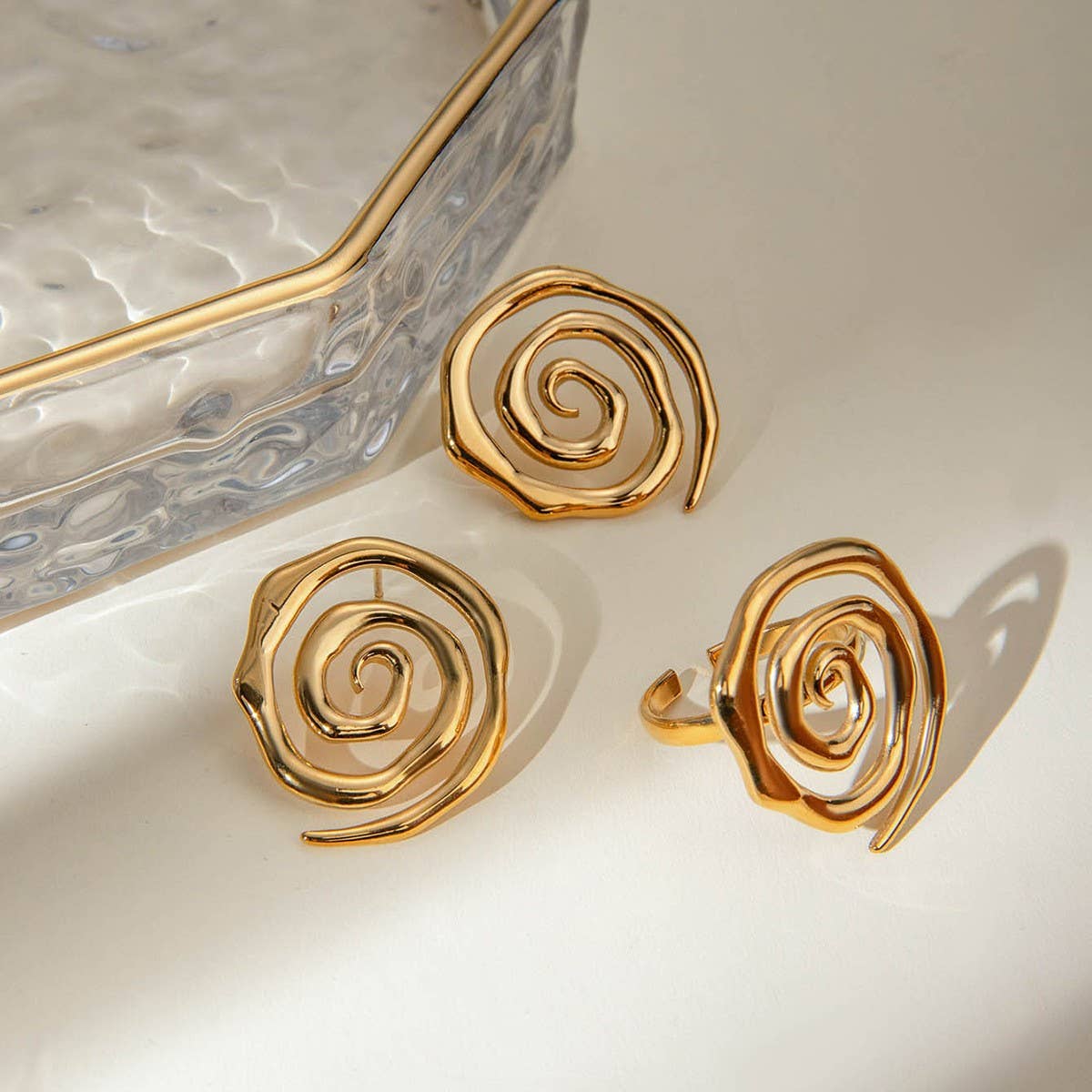PERSONALIZED BEAT SPIRAL HAMMER EARRINGS_CWASC1686