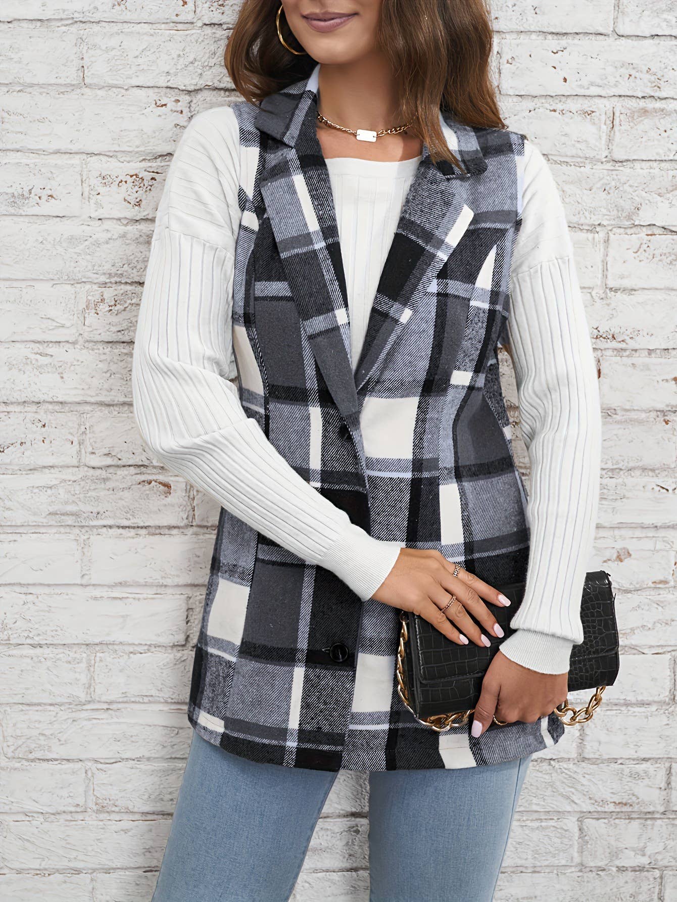 Elegant style all-in-one sleeveless cardigan