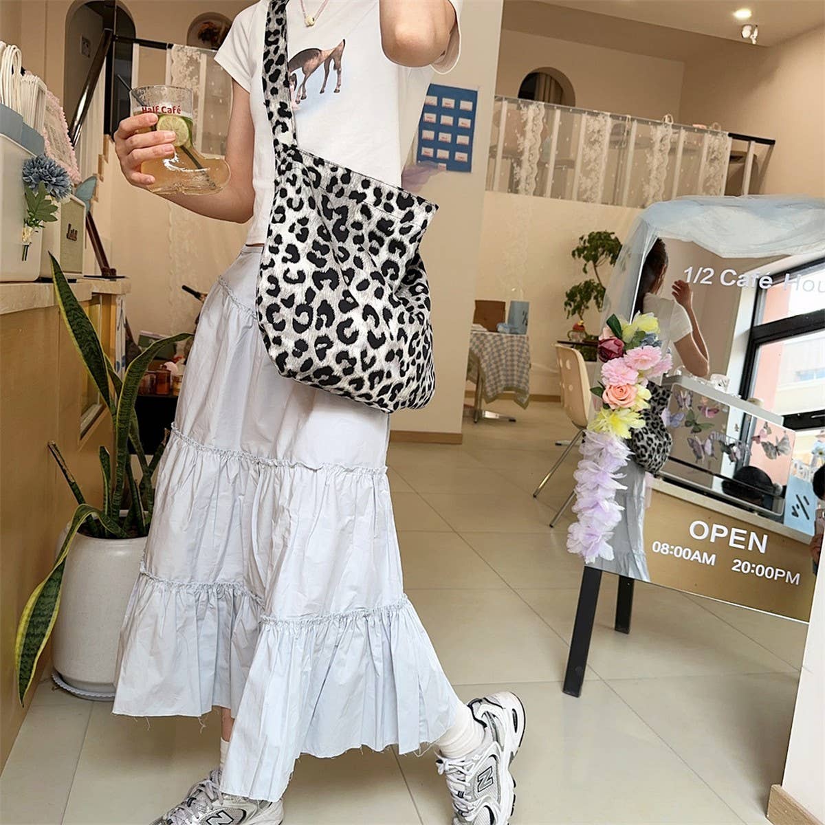 CWAB3894_PRINTED SINGLE SHOULDER SHOPPING BAG CANVAS BAG