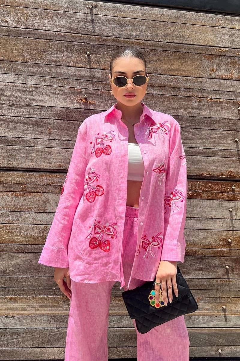 CWSTB1949_EMBROIDERED LONG SLEEVE SHIRT AND PANTS SET