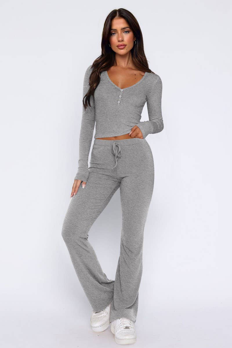 CWSS1264_SUMMER TOPS CASUAL PANTS STYLISH TWO PIECE SET