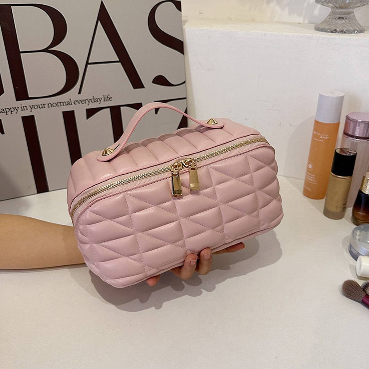NEW PU DIAMOND-SHAPED HIGH-GRADE COSMETIC BAG_CWAB4439