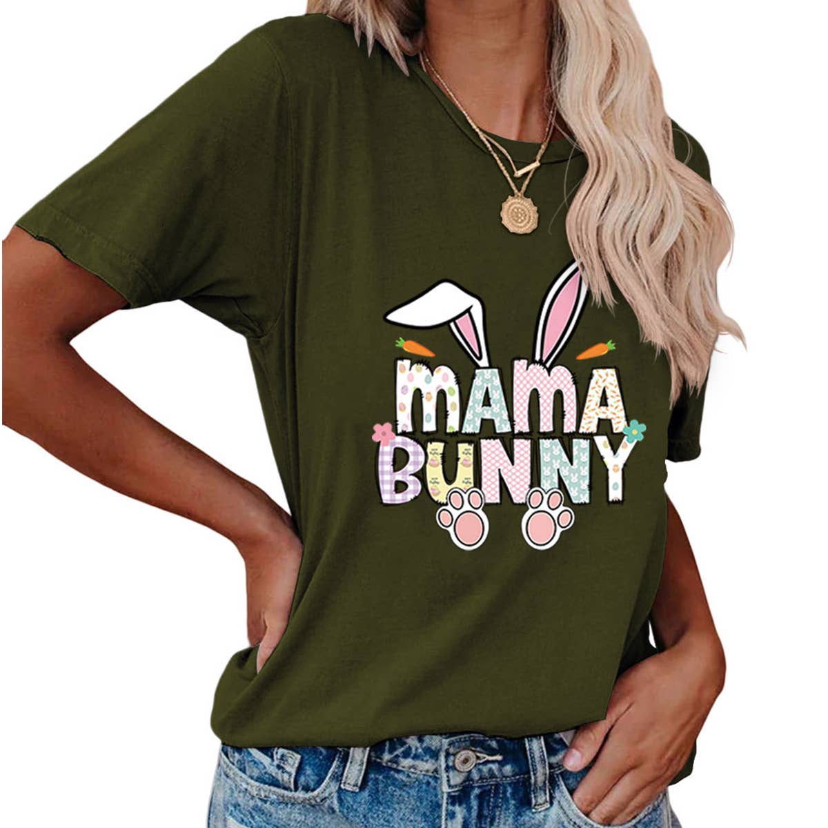 EASTER PULLOVER ROUND NECK FASHION PRINTED T SHIRT_CWTTS0855
