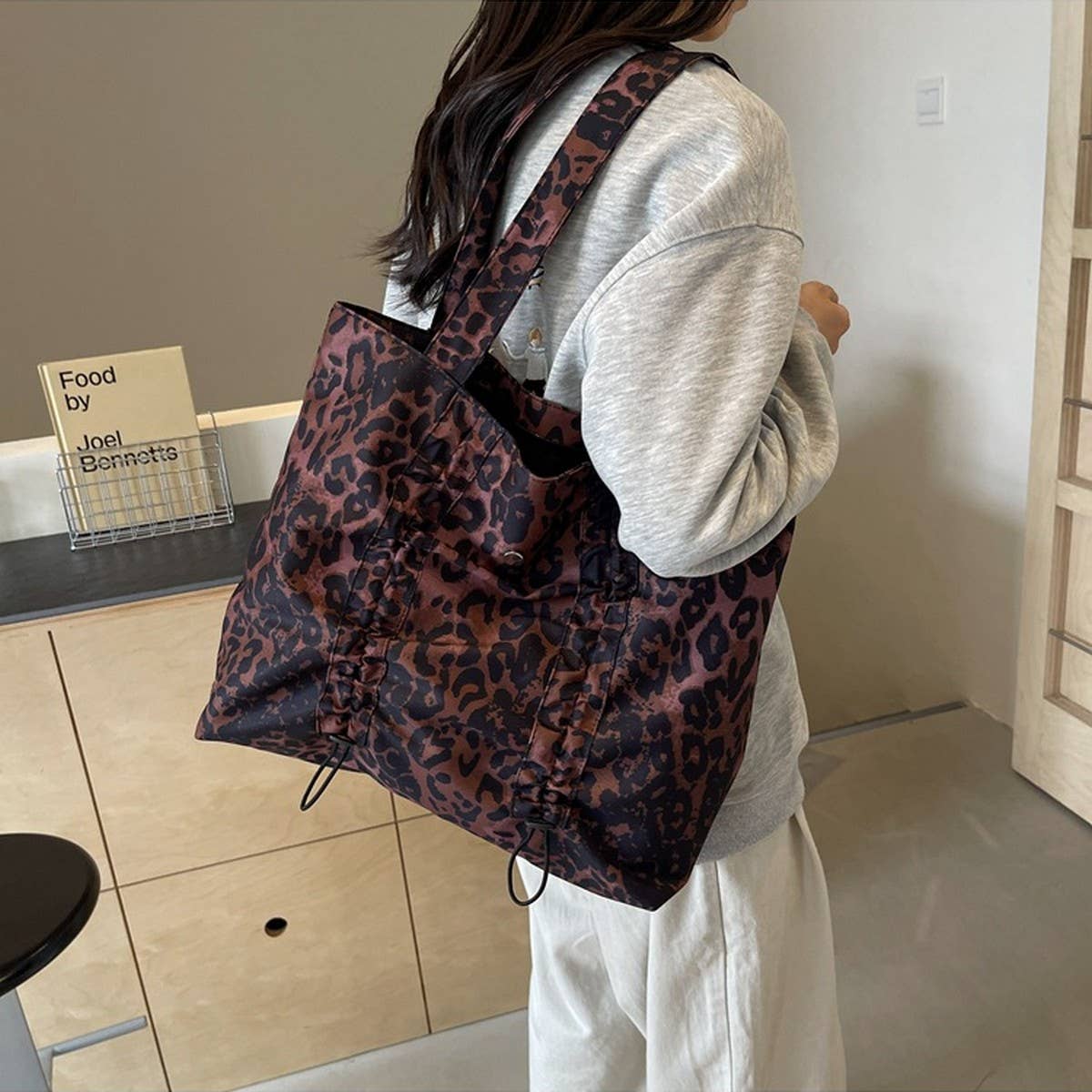 LEOPARD PRINT FASHIONABLE SIMPLE VERSATILE TOTE BAG_CWAB3279