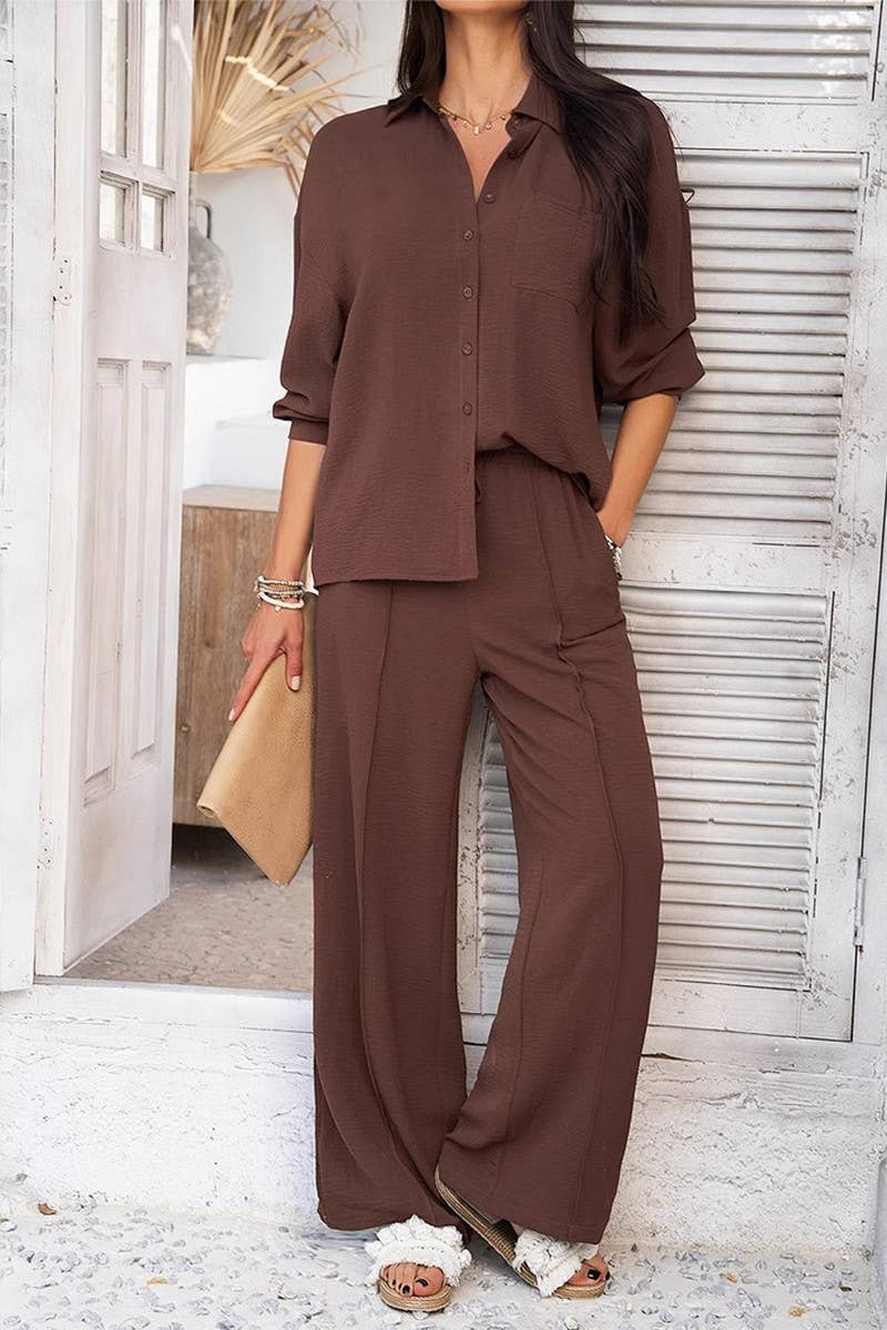 CWSS1182_HOLIDAY CASUAL SOLID COLOR TWO PIECE