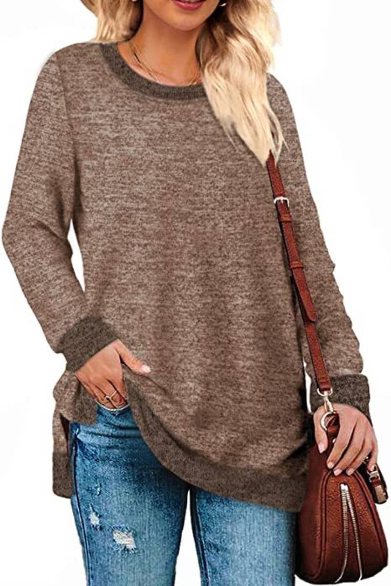 CWTBLL1889_CREW-NECK LONG-SLEEVED JUMPER WITH A SLIT