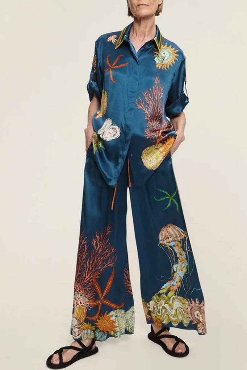CWSS1231_FASHION PRINTED LOOSE CASUAL VACATION SUIT