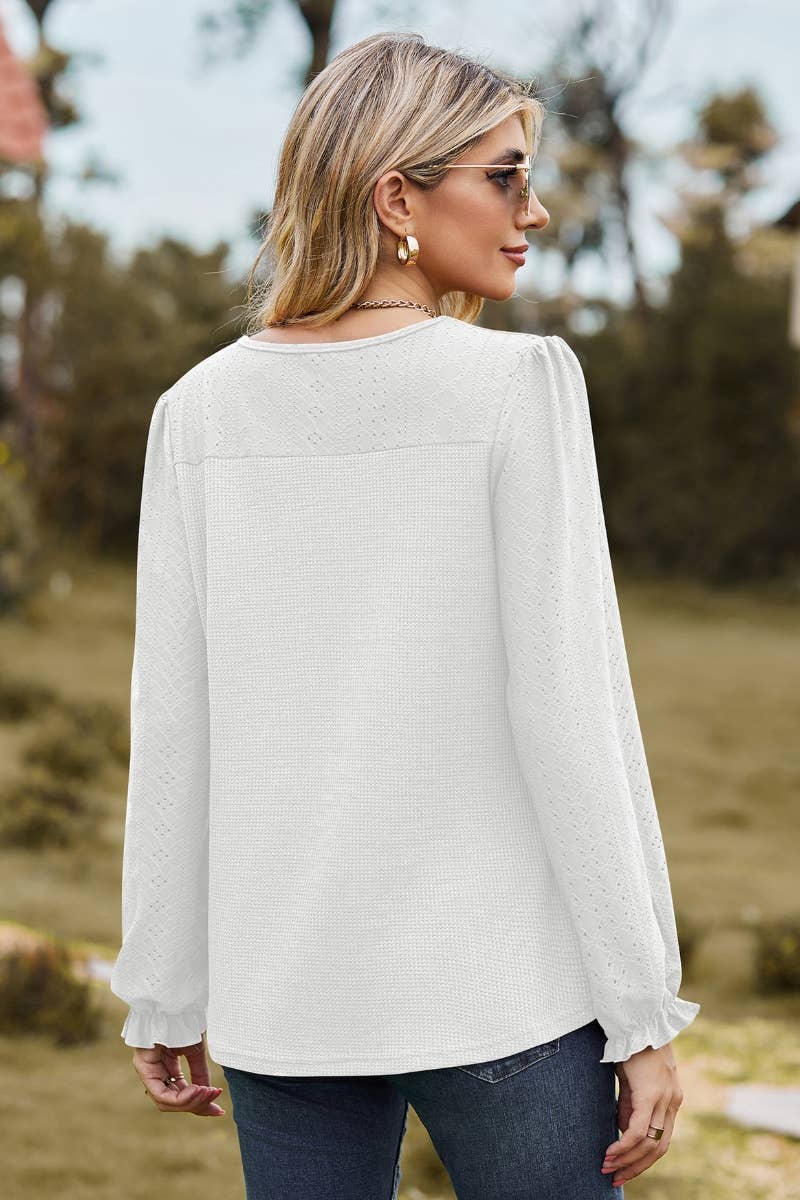 CWTBLL2805_CASUAL CREW-NECK FALL LONG-SLEEVED TOP