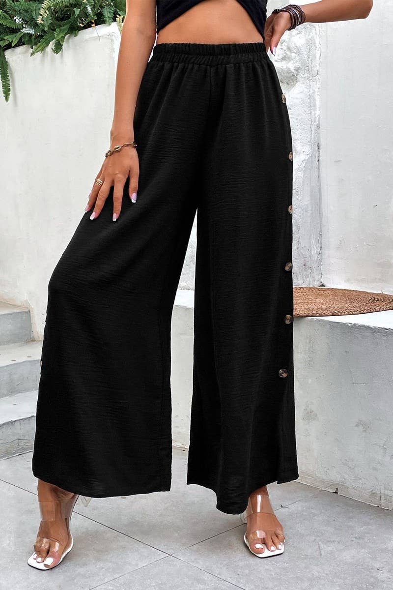 CWBLP2020_HIGH WAIST BUTTON SPLIT WIDE LEG PANTS