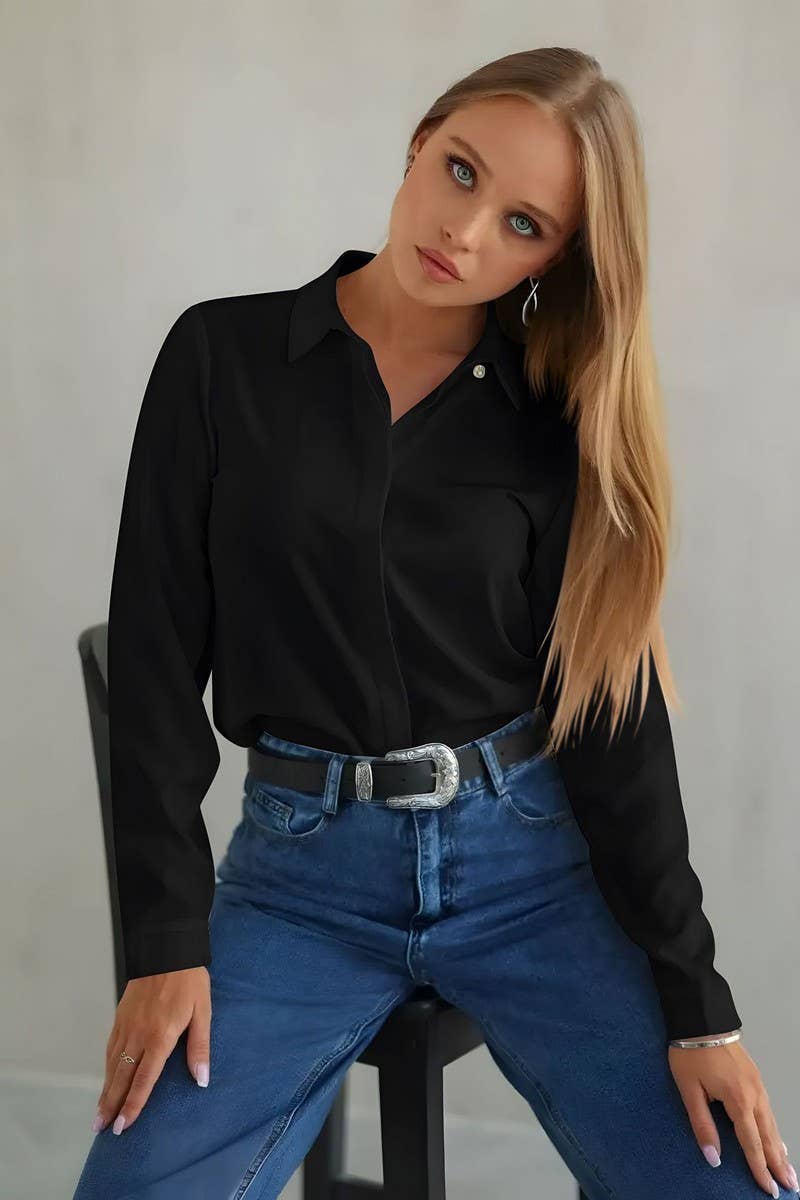 CWTSTL1531_HIDDEN BUTTON LONG SLEEVE COMMUTER SHIRT