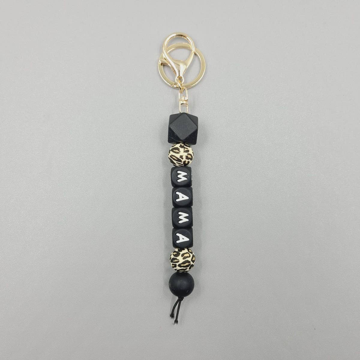 MAMA LETTER SILICONE BEAD KEYCHAIN