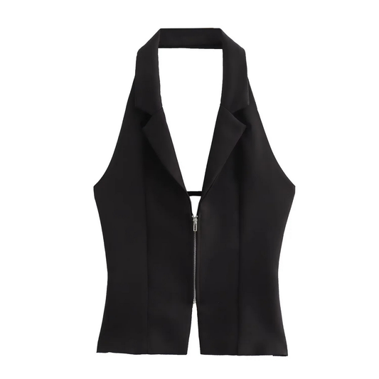 Backless Halter Top – French Style Fashion_CWTHT0238