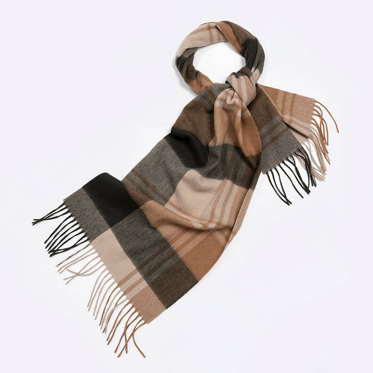 100% Wool Plaid Scarf – Soft Reversible Wrap_CWASC2348