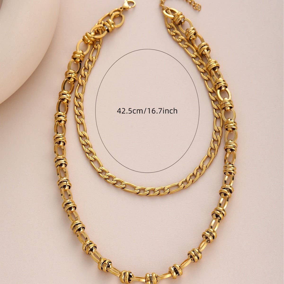 DOUBLE U-SHAPED STAINLESS STEEL NECKLACE