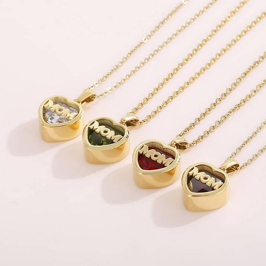 STAINLESS STEEL DECEMBER ZIRCON NECKLACE_CWMM3821