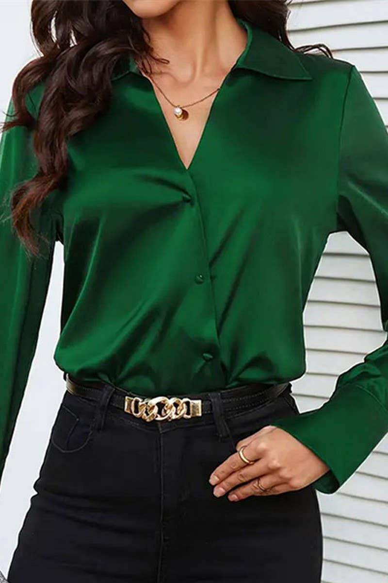 CWTBLL3807_CROSSOVER V-NECK CARDIGAN BUTTON-DOWN SHIRT