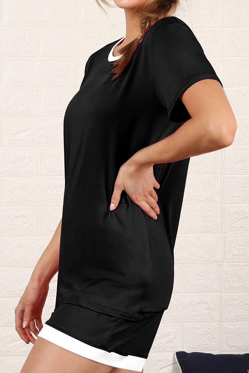 CWSPJ031-P_SHORT SLEEVE TOP WITH SHORTS PAJAMA SET