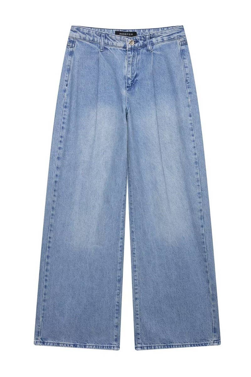 CWSBSSL0145_FASHION DENIM VEST + STRAIGHT PANTS SET