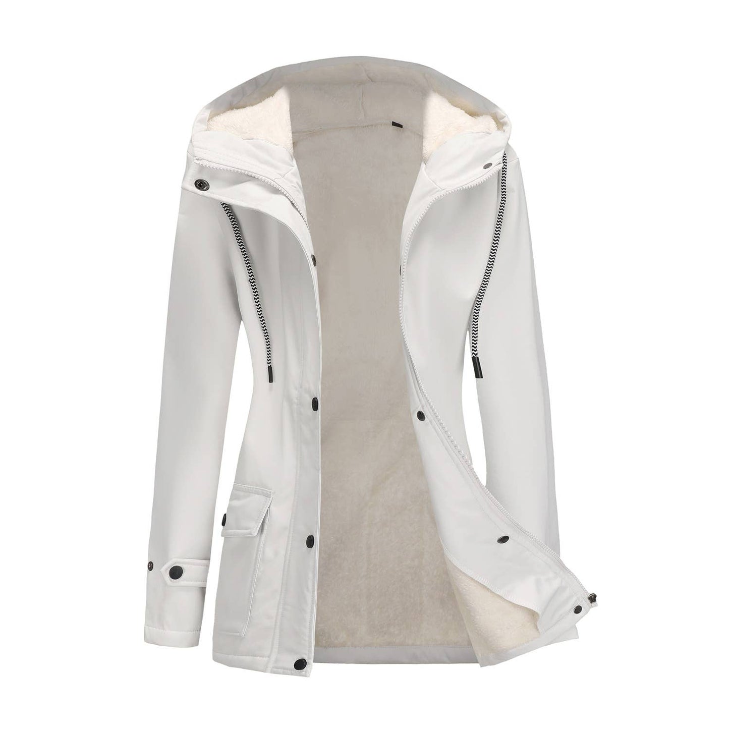 Composite fleece waterproof hooded jacket